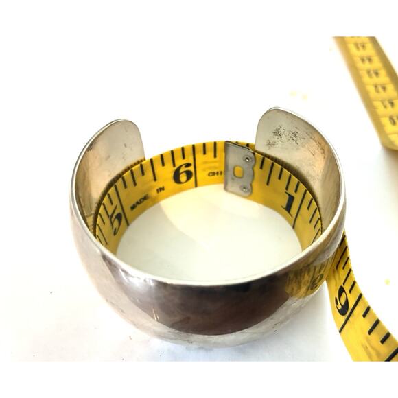 VTG Navajo Hyson Craig Signed Sterling Silver Wide Plain Cuff Bracelet 6.25” - Picture 8 of 8